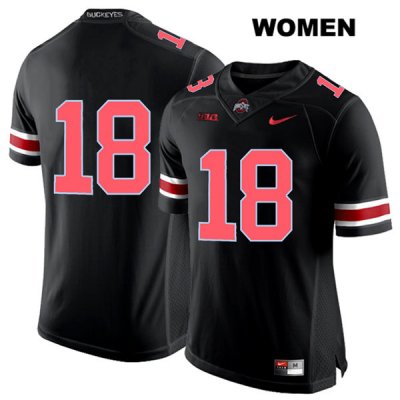 Women's NCAA Ohio State Buckeyes Tate Martell #18 College Stitched No Name Authentic Nike Red Number Black Football Jersey MT20X77ZX
